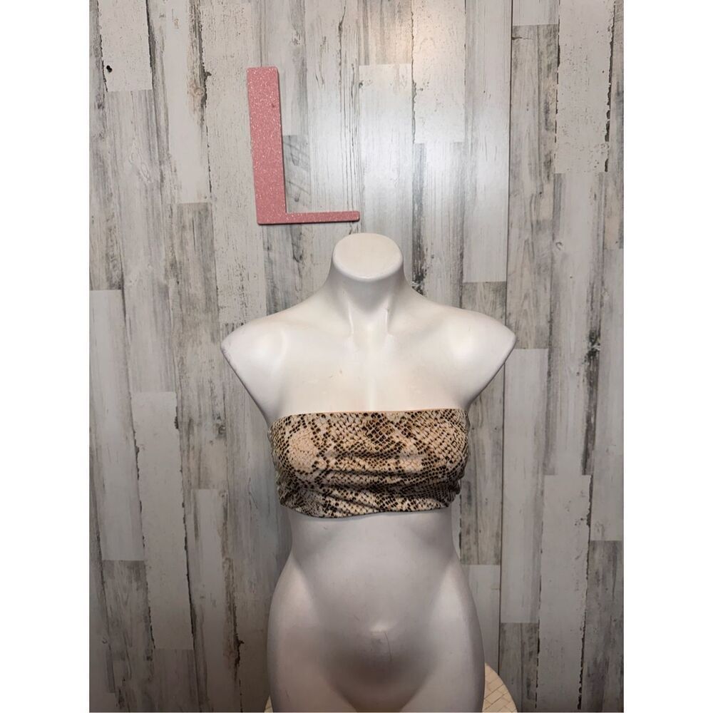Top secret snake print tube top size large